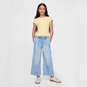 NEW Gap Kids high rise stride wide-leg ankle jeans
